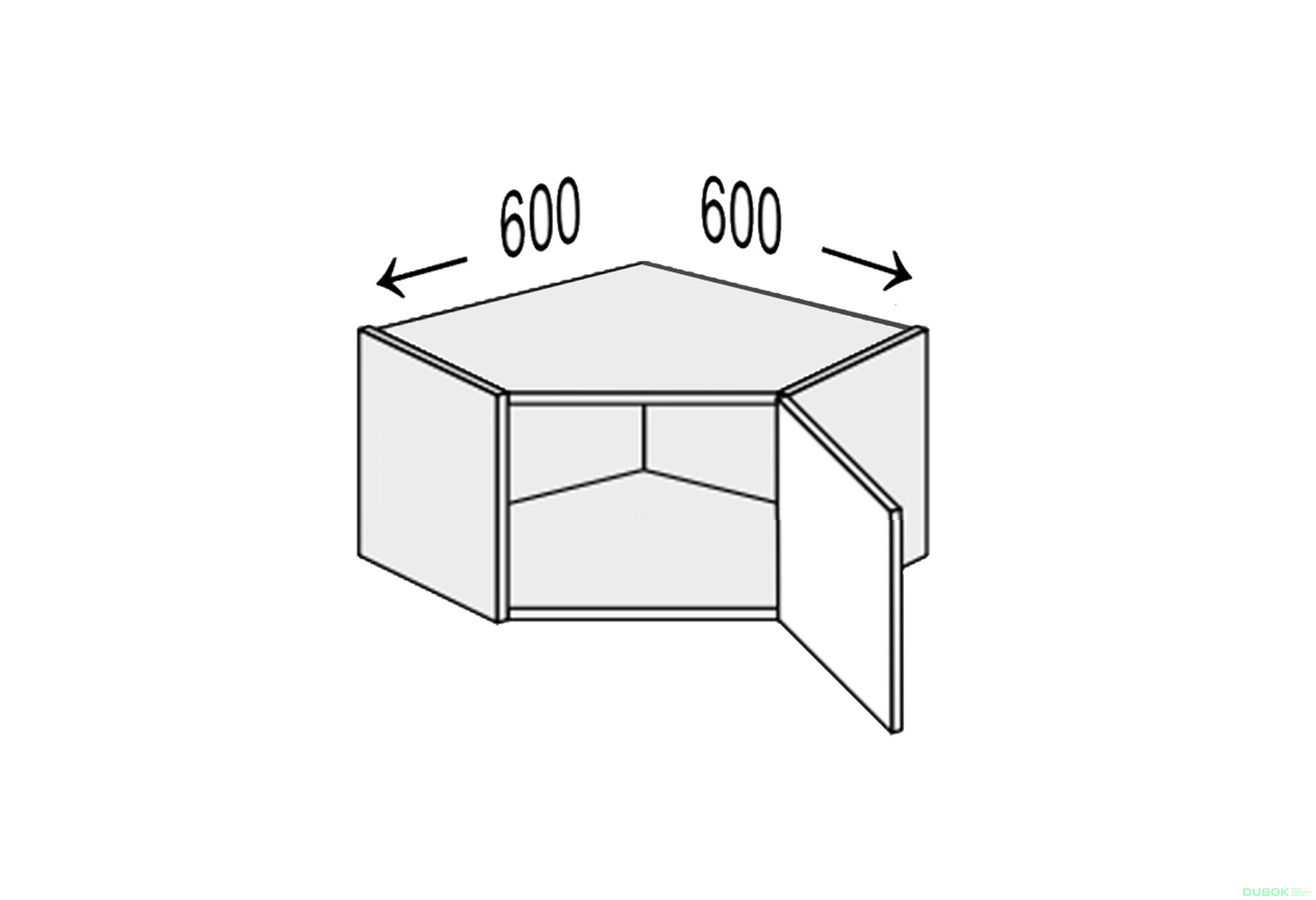Fotografia 1 - Vrchný roh V 45°/360 1dvere Pre Blum pravý Millenium Premium