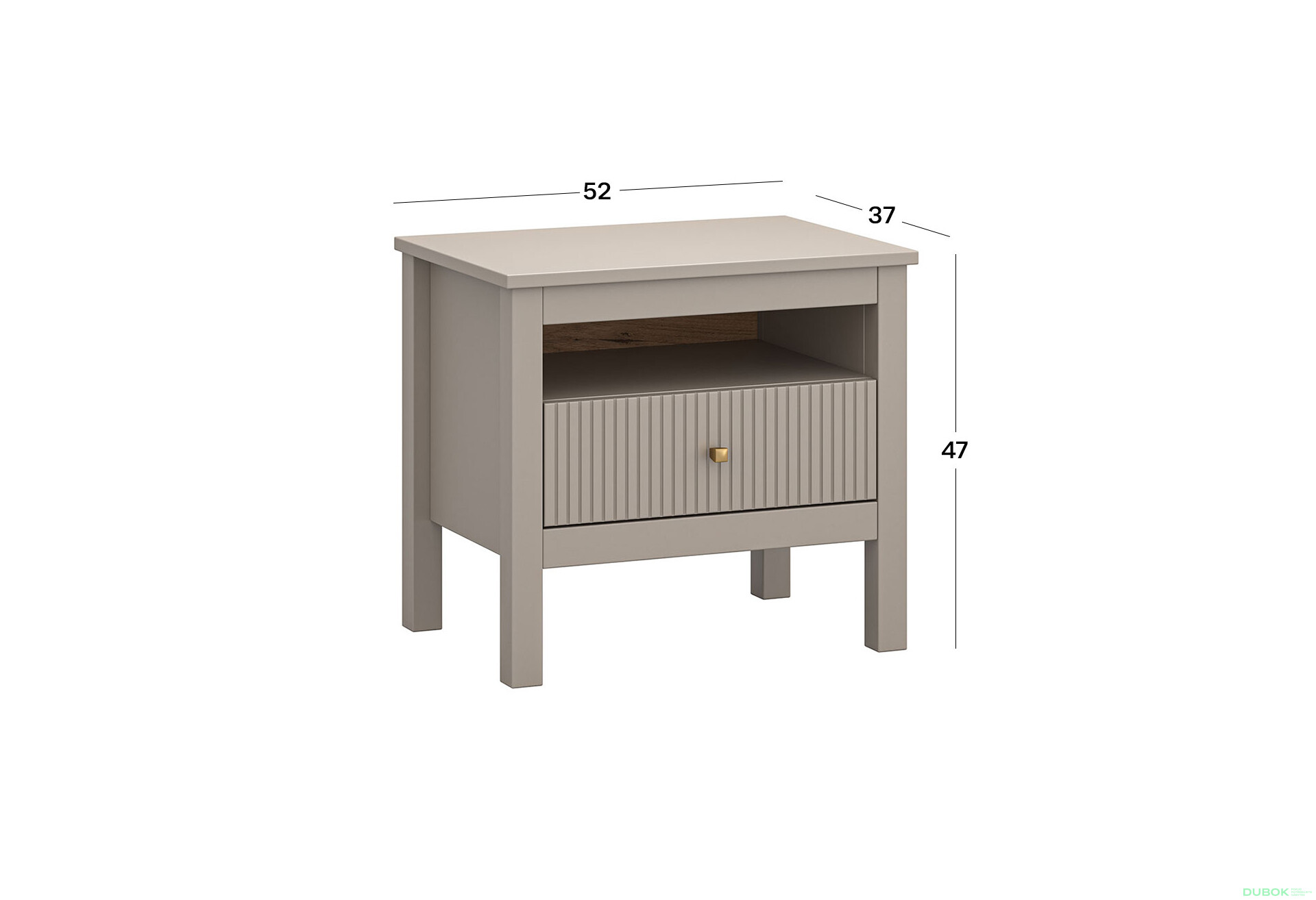 Nočný stolík 1s (X) taupe Kleo - Fotografia 3 Fotografia 3 - Nočný stolík 1s (X) taupe Kleo