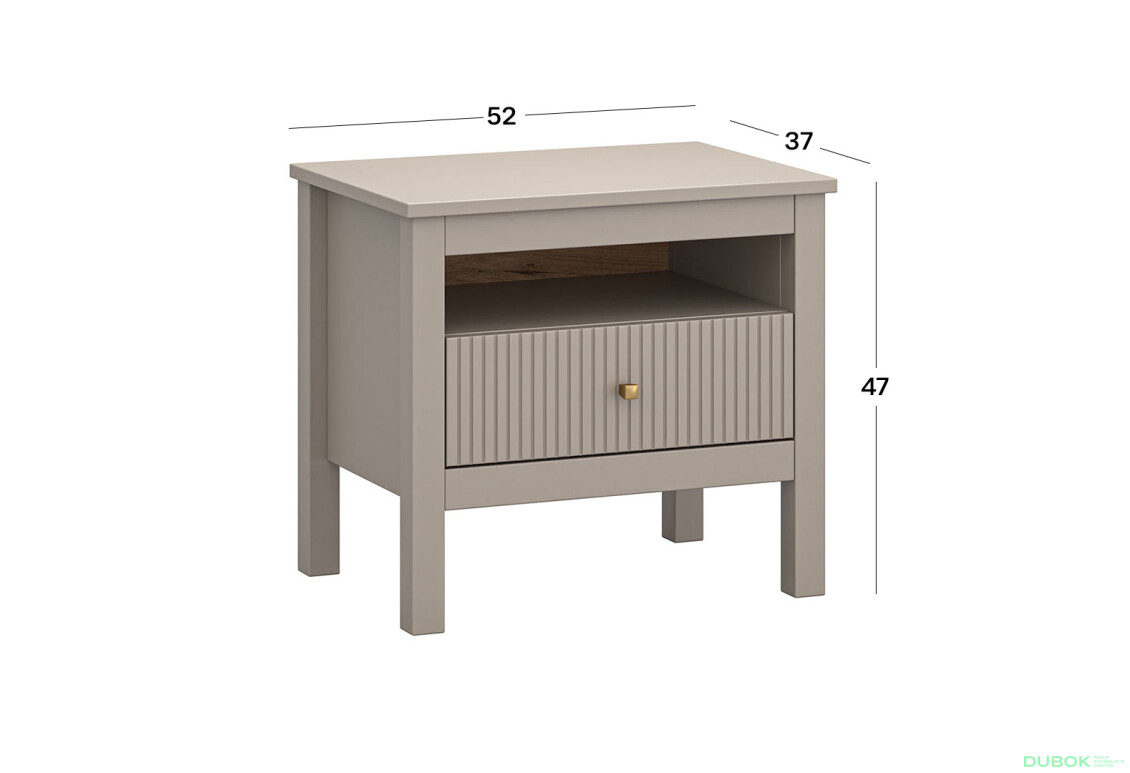 Nočný stolík 1s (X) taupe Kleo - Fotografia 3 Fotografia 3 - Nočný stolík 1s (X) taupe Kleo