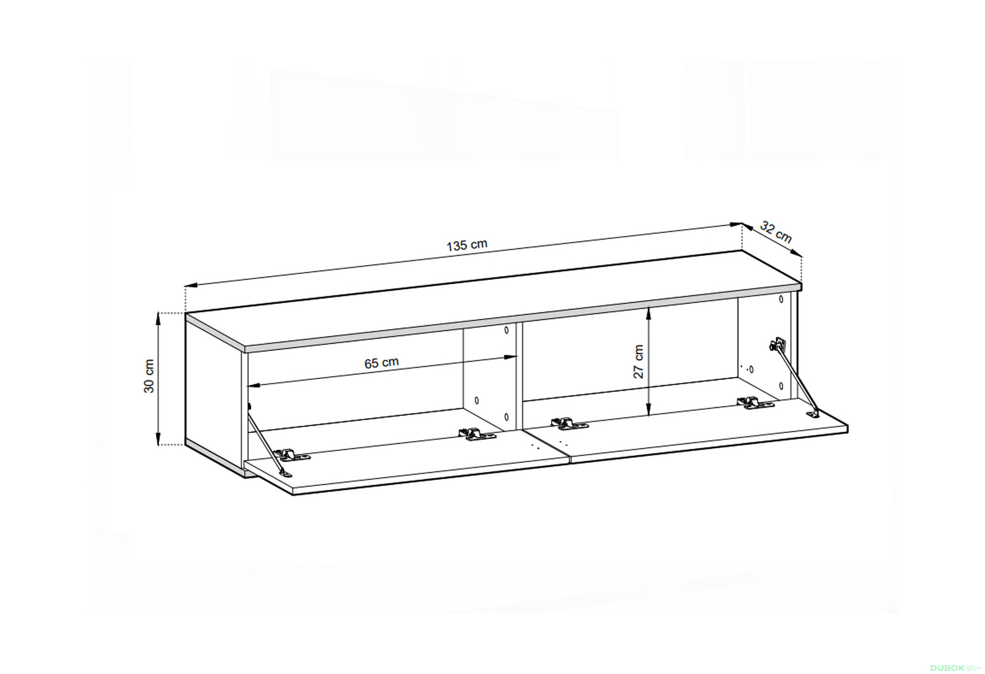 TV stolík RTV 135 MDF biely Oro - Fotografia 3 Fotografia 3 - TV stolík RTV 135 MDF biely Oro