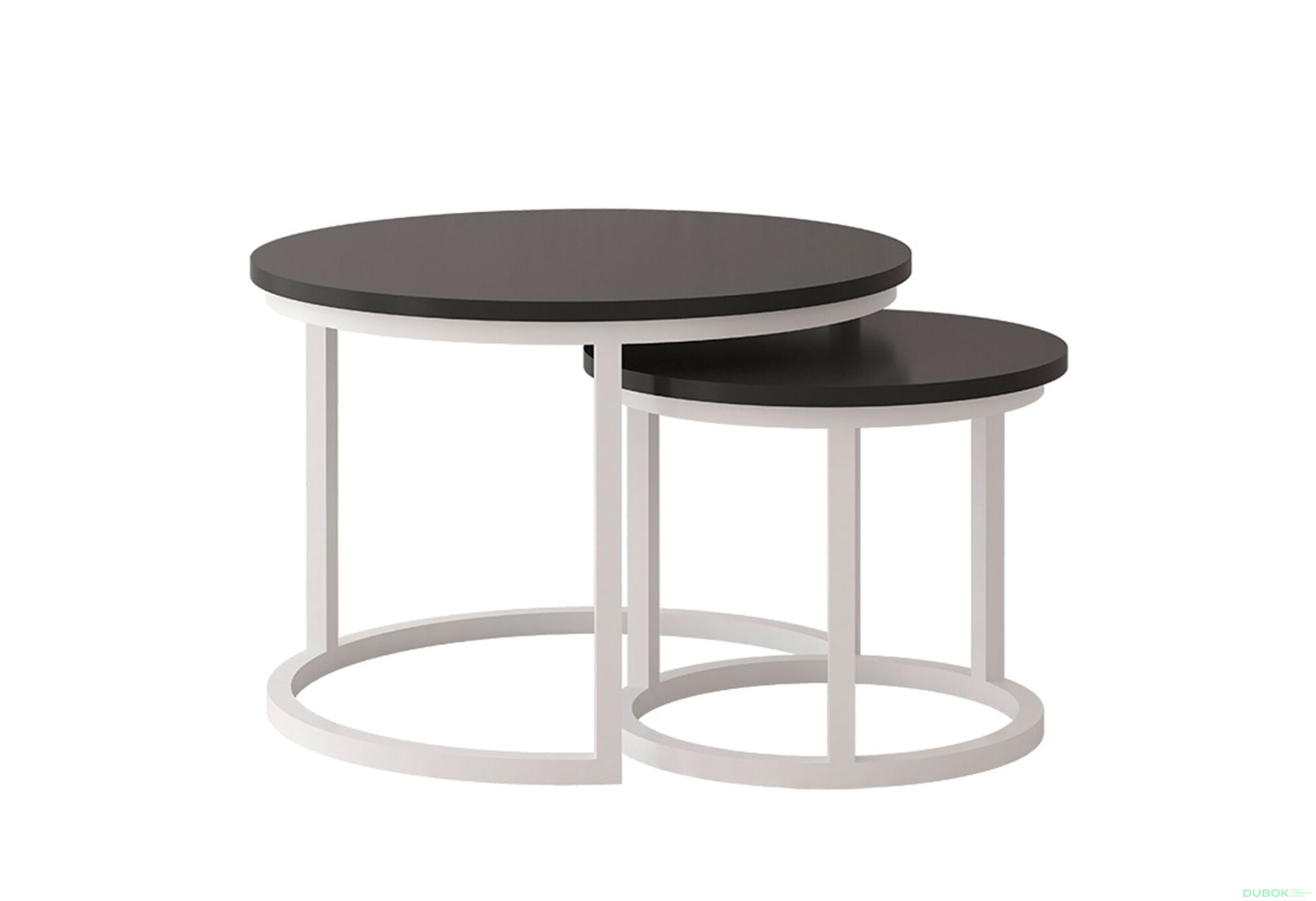 Fotografia 1 - Konferenčný stolík Toronto 50x42 + 70x46 biely / čierny