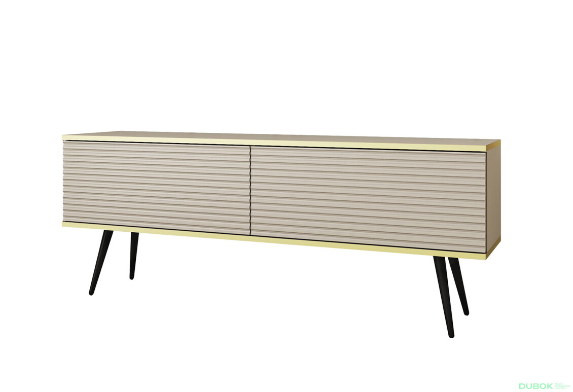 TV stolík RTV 135 MDF béžový, čierne nohy Oro - Fotografia 1 Fotografia 1 - TV stolík RTV 135 MDF béžový, čierne nohy Oro