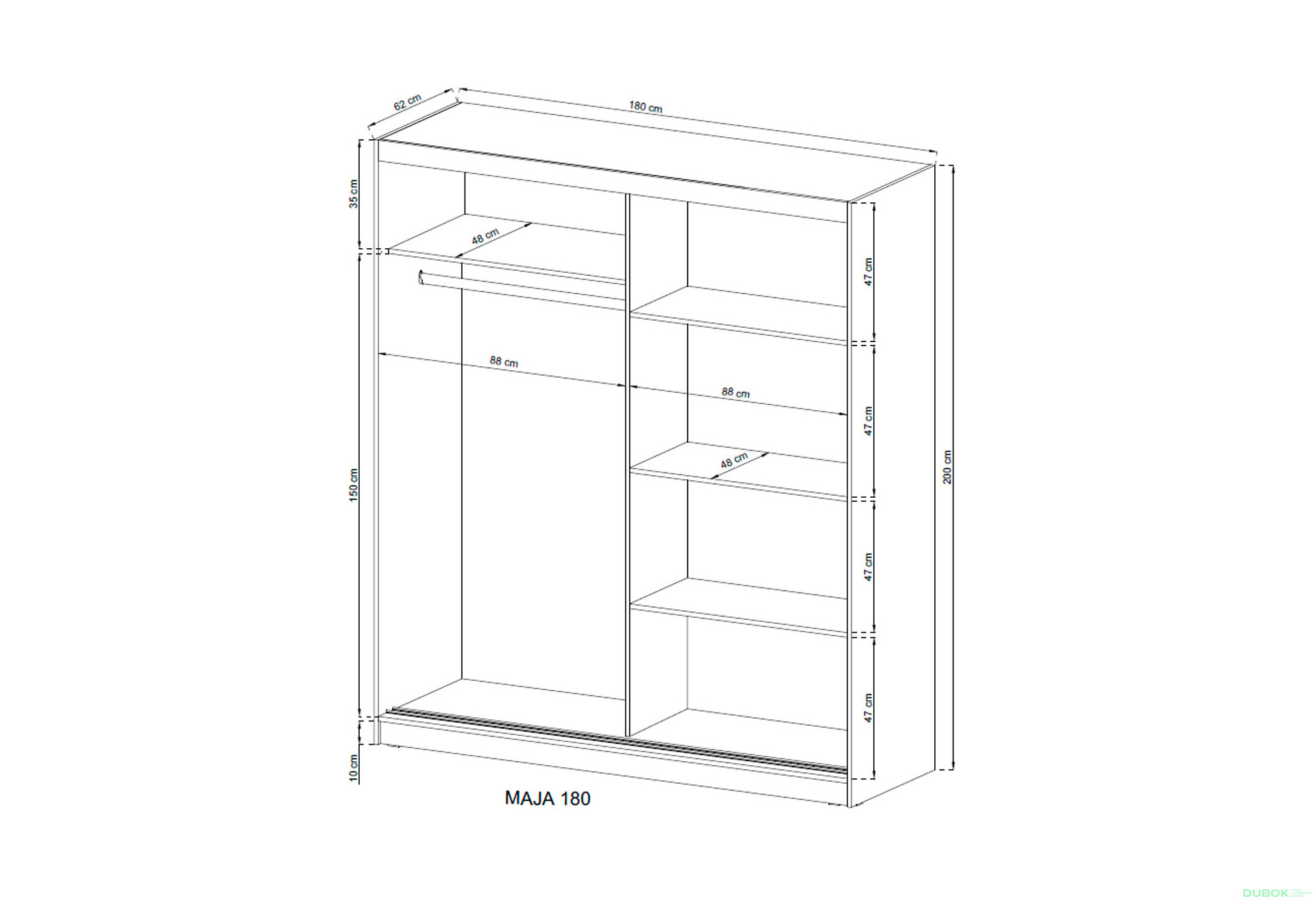 Fotografia 3 - Skriňa Maja I ALU 180 dub sonoma