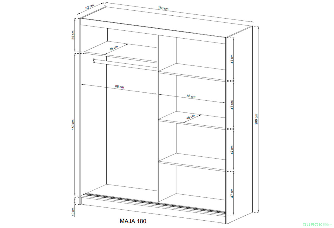 Fotografia 3 - Skriňa Maja I ALU 180 dub sonoma