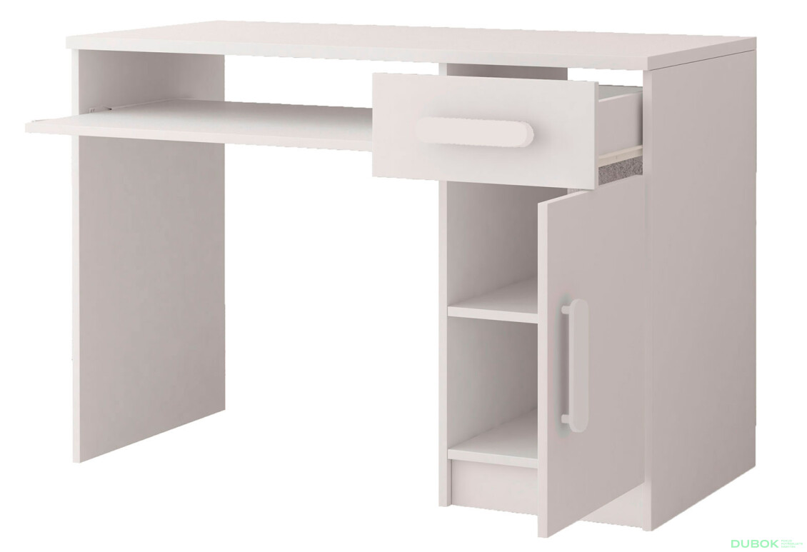 Fotografia 2 - Písací stôl Šmyk biela, úchytky biely Idczak meble