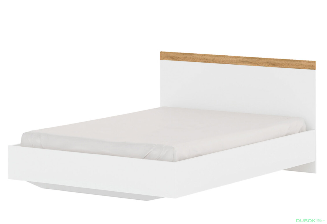 Posteľ 120x200 biely / dub wotan Vigo