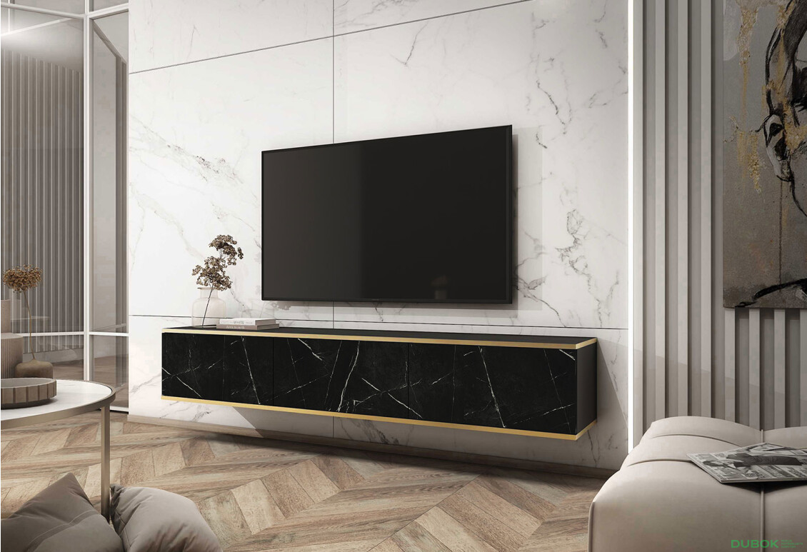 Fotografia 3 - TV stolík RTV 175 čierny mramor Oro