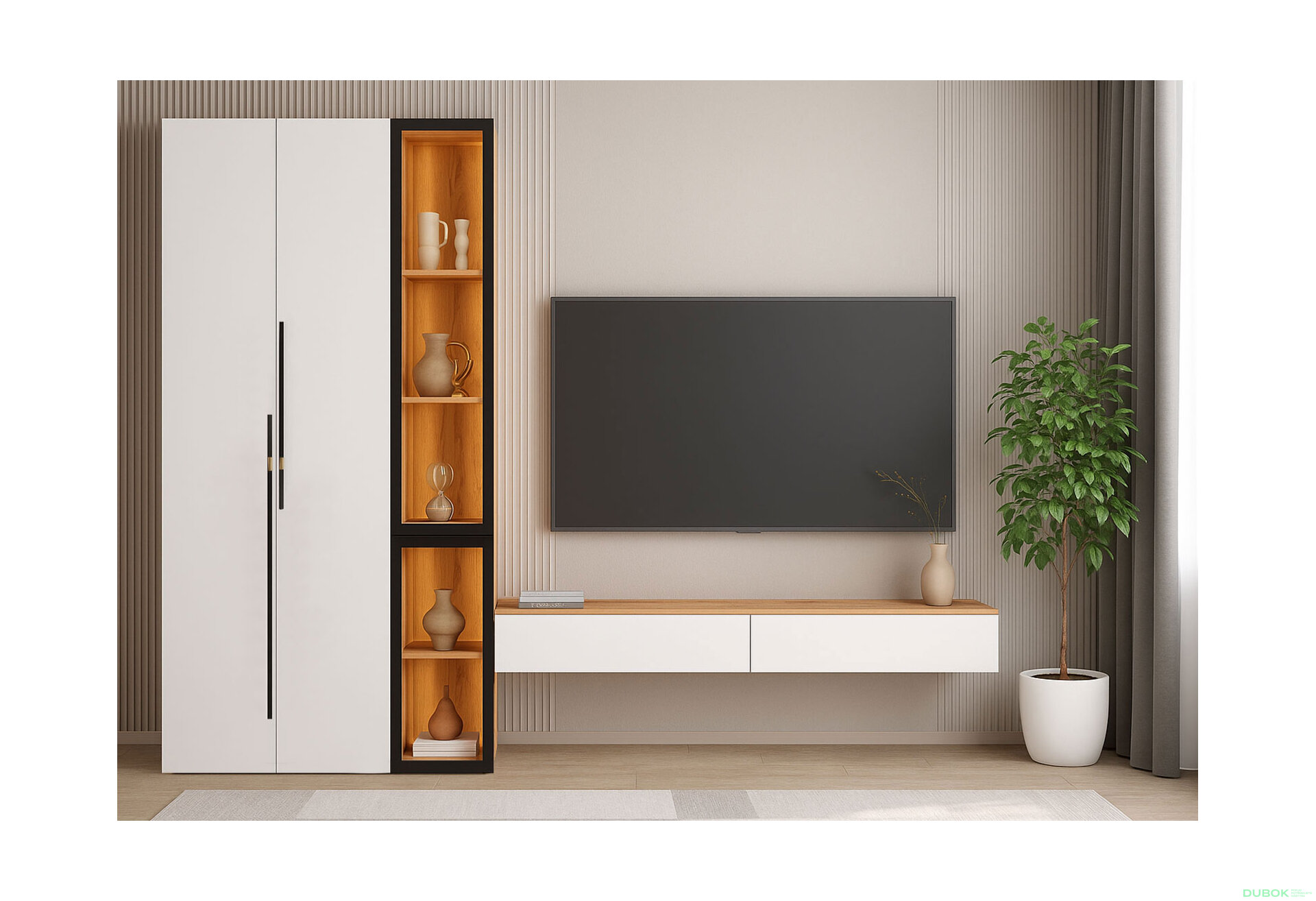 Fotografia 2 - Obývacia stena 280 cm dub appalačský / nymphaea alba Space