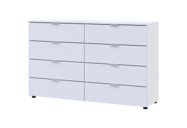 Komoda 8 8 zásuviek 130x38x81 biely