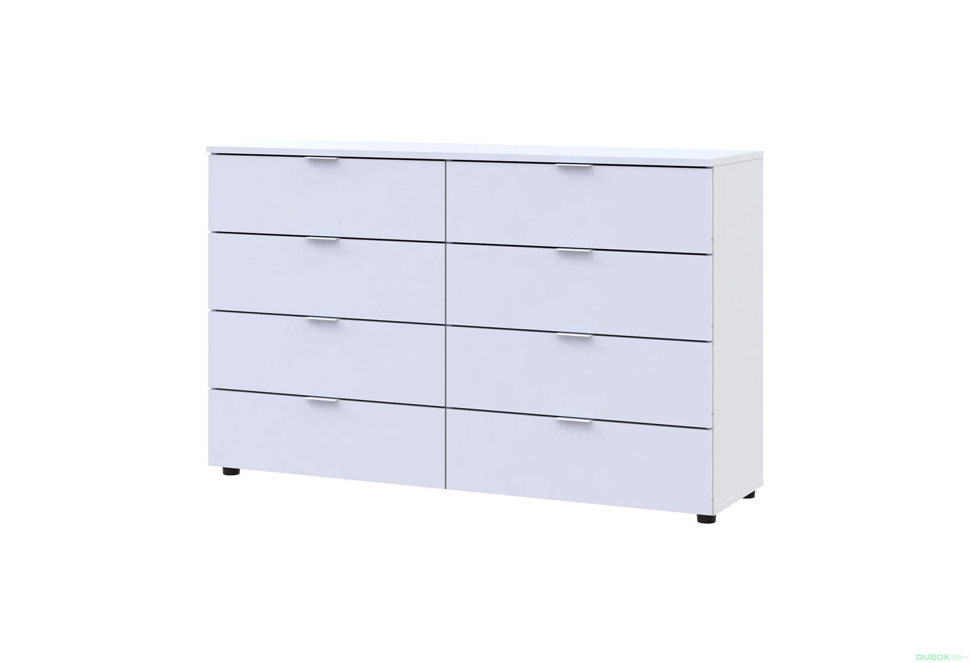 Fotografia 1 - Komoda Ron 8 s 8 zásuvkami 130x38x81 biely