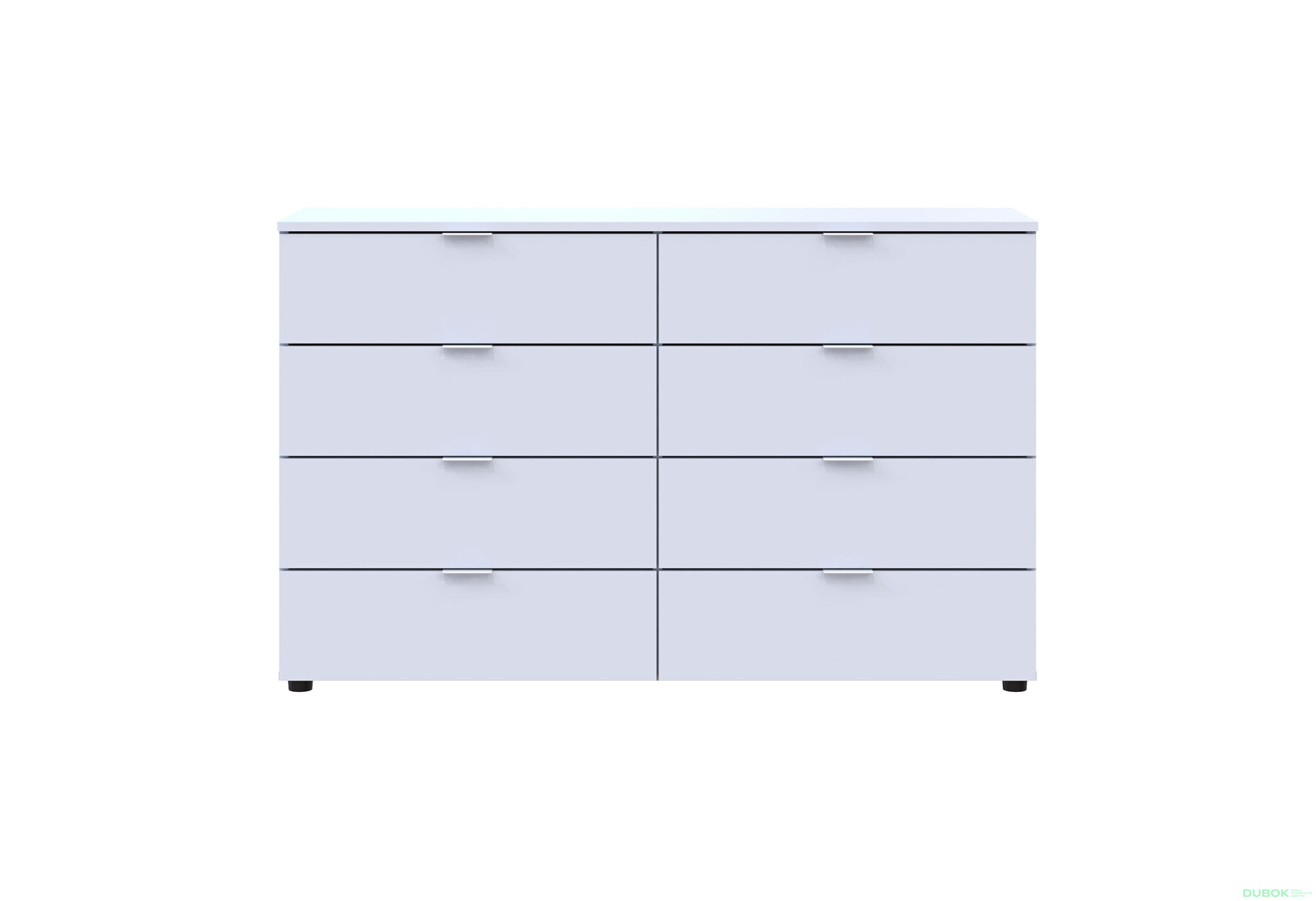 Fotografia 3 - Komoda Ron 8 s 8 zásuvkami 130x38x81 biely