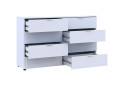 Fotografia 5 - Komoda Ron 8 s 8 zásuvkami 130x38x81 biely