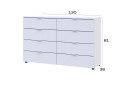 Fotografia 6 - Komoda Ron 8 s 8 zásuvkami 130x38x81 biely