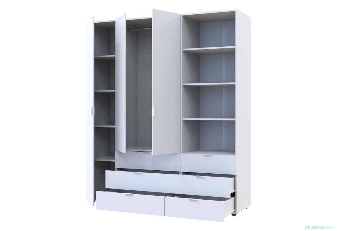 Fotografia 2 - Skriňa 3D s regálom s zásuvkami Gelar 176.2 cm biely