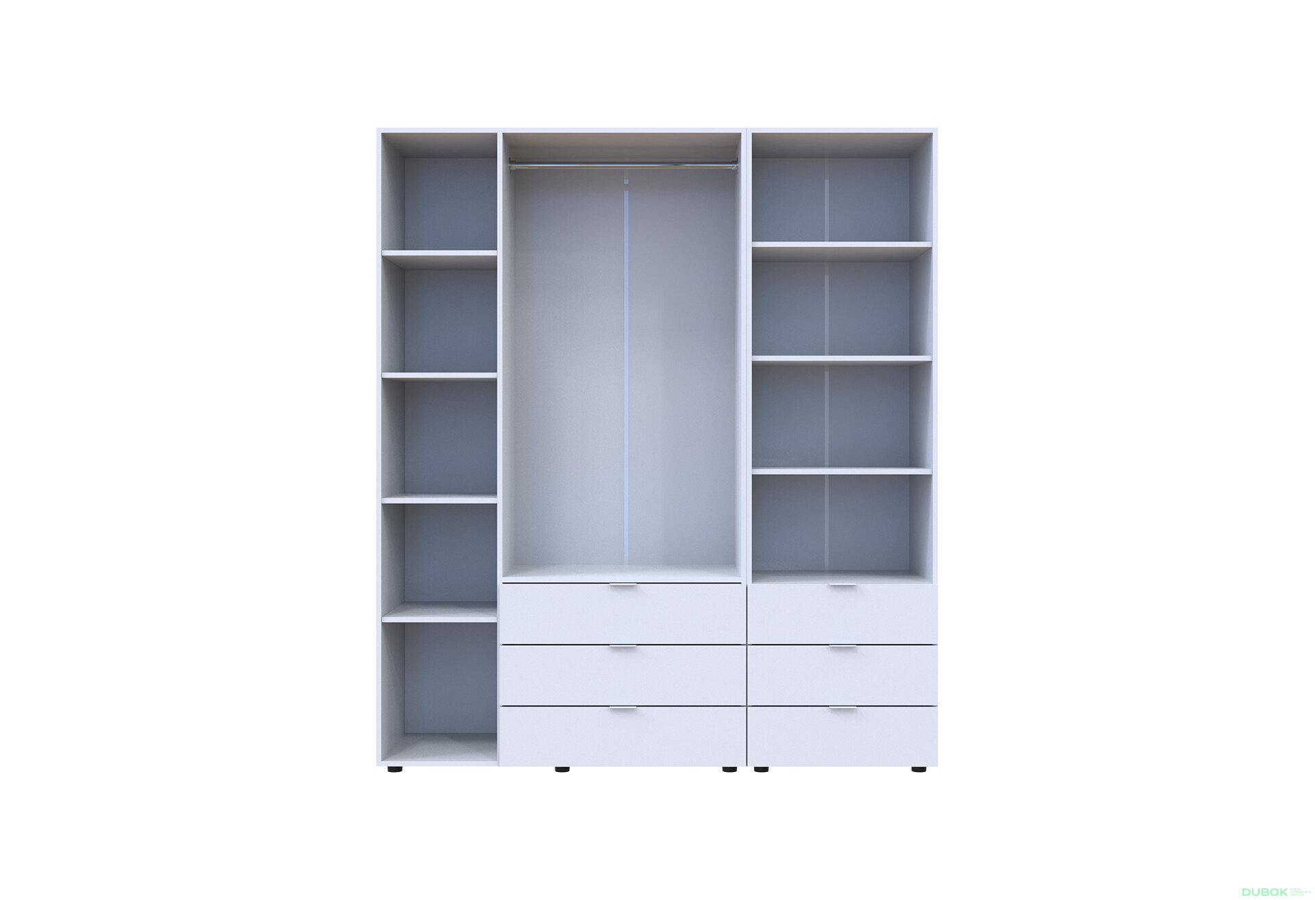 Fotografia 5 - Skriňa 3D s regálom s zásuvkami Gelar 176.2 cm biely