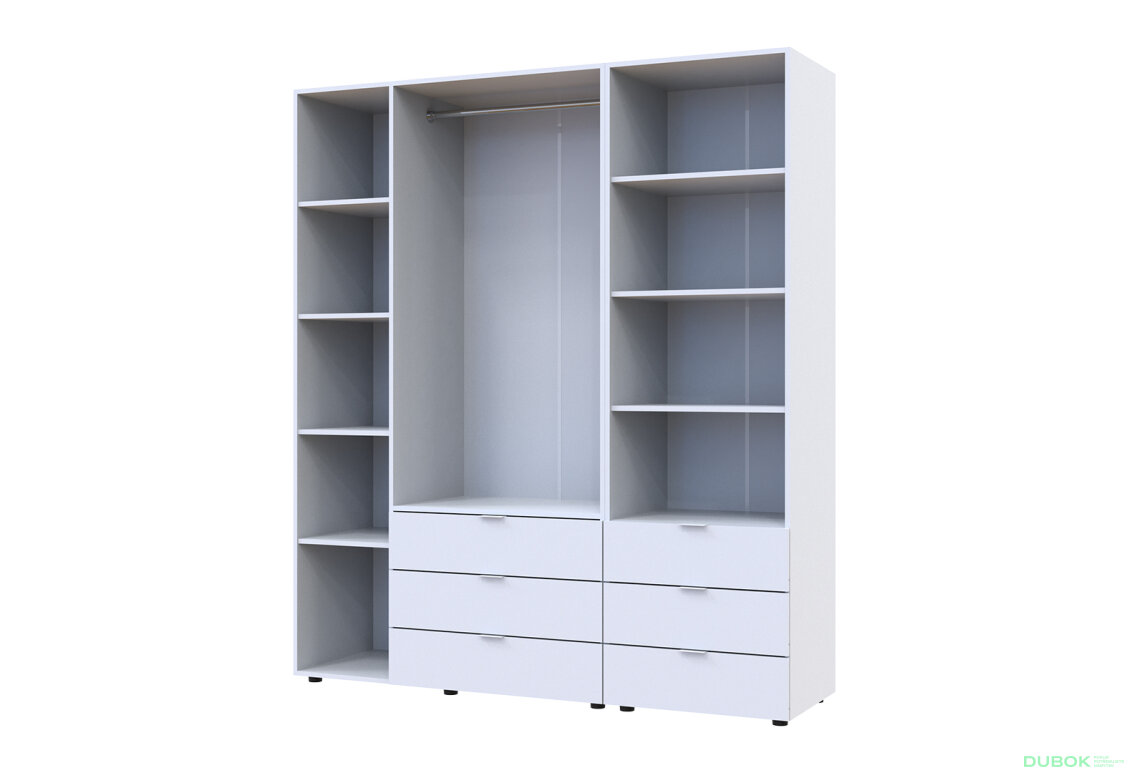 Fotografia 6 - Skriňa 3D s regálom s zásuvkami Gelar 176.2 cm biely