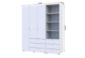 Fotografia 7 - Skriňa 3D s regálom s zásuvkami Gelar 176.2 cm biely