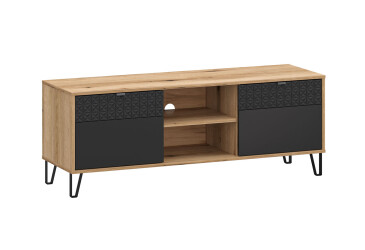 TV stolík 2d (P) dub evok / čierny Bellano