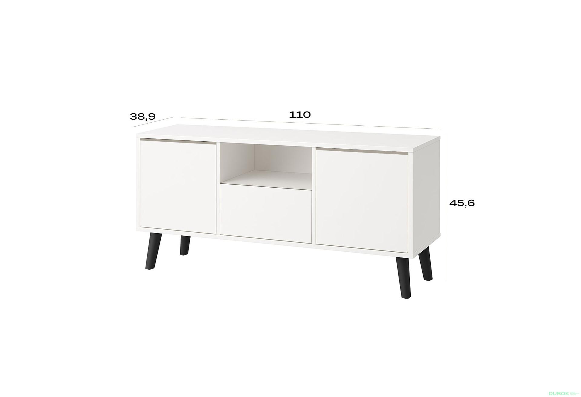 TV stolík 2D1S Borg biely (P) - Fotografia 4 Fotografia 4 - TV stolík 2D1S Borg biely (P)