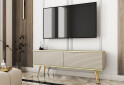 Fotografia 2 - TV stolík RTV 135 MDF béžový, zlaté nohy Oro