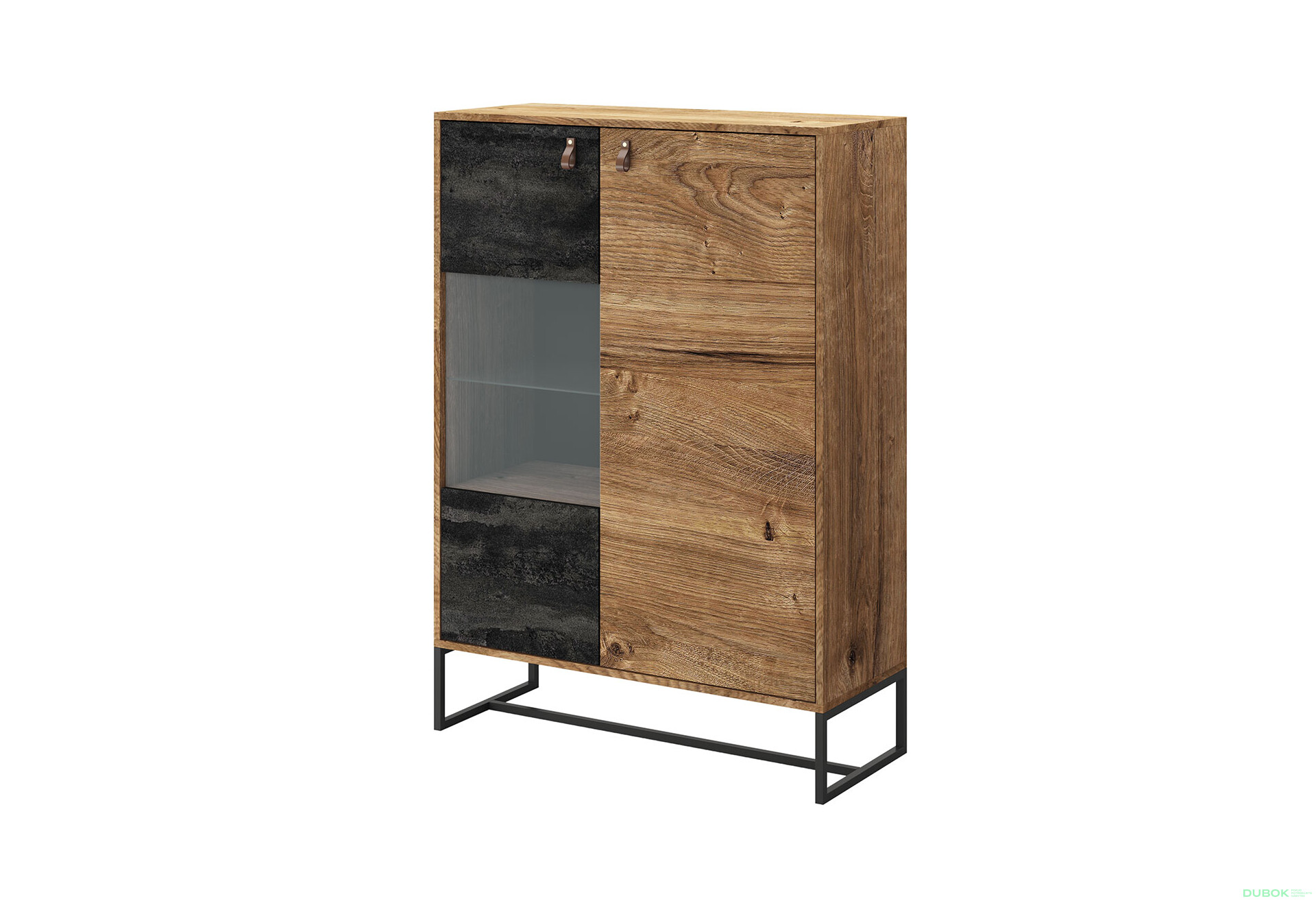 Fotografia 1 - Vitrína DWT93 dub ribbeck / čierny kameň Dark