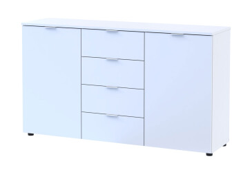 Komoda s dvierkami a 4 zásuvkami Ron 5 140 cm Biela