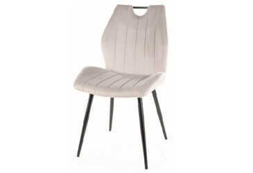 Stolička Arco Velvet svetlo šedý Bluvel 03, matná čierna kov