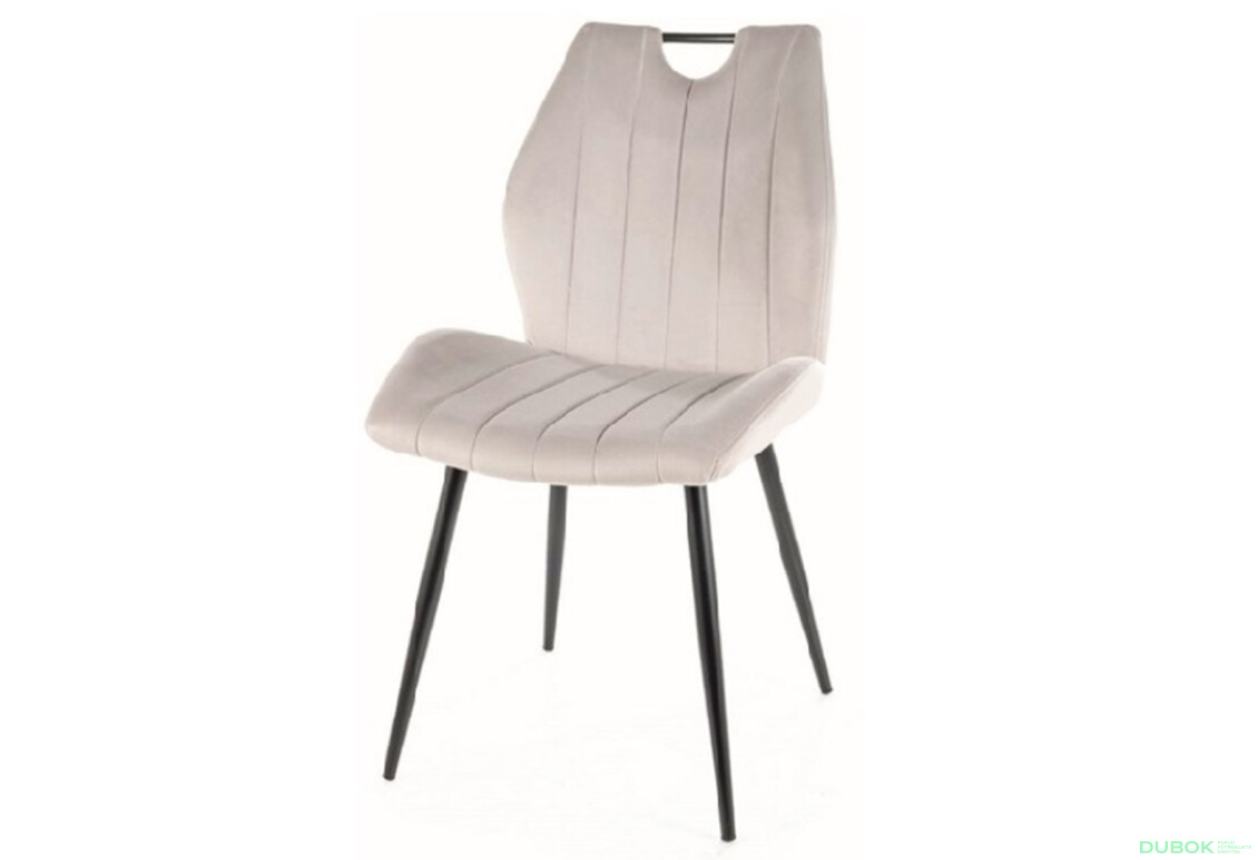 Stolička Arco Velvet svetlo šedý Bluvel 03, matná čierna kov