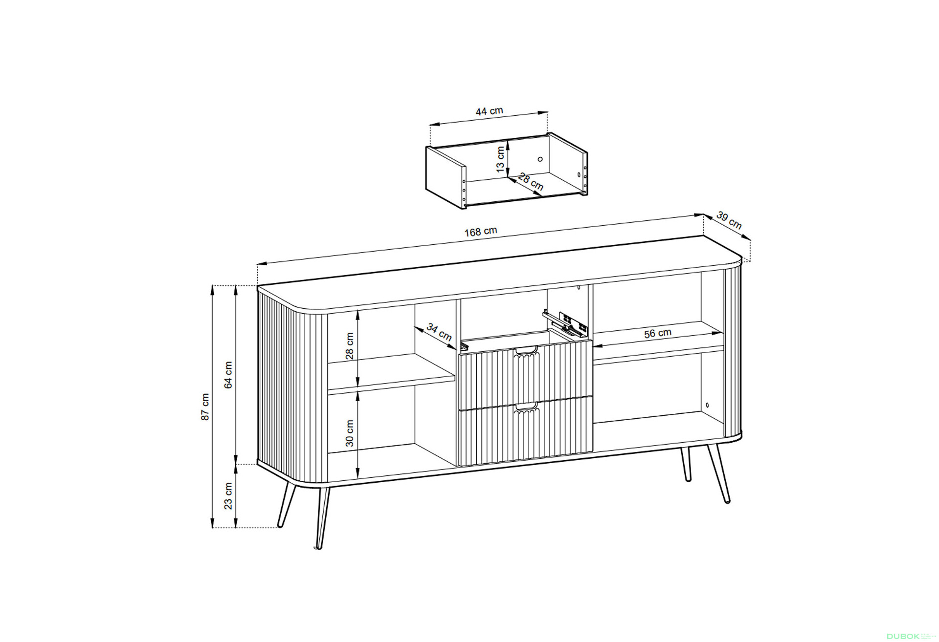 Komoda KSZ-168 biela, čierne nohy Zova - Fotografia 7 Fotografia 7 - Komoda KSZ-168 biela, čierne nohy Zova