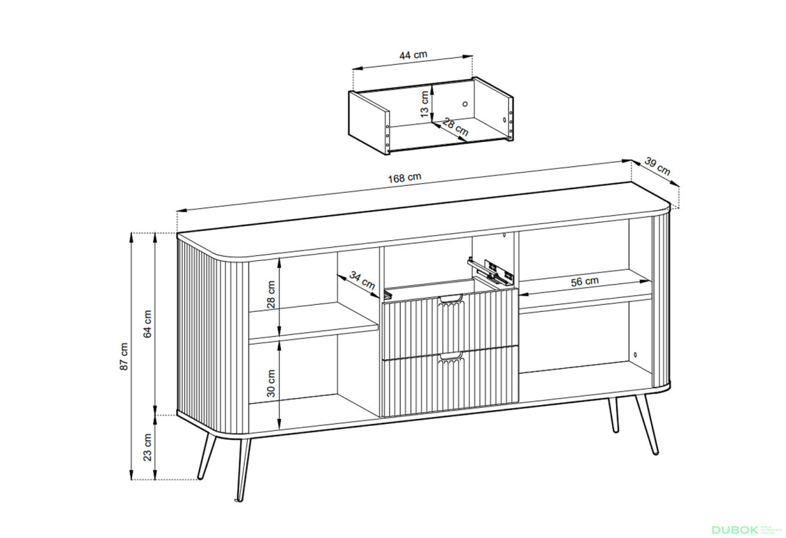 Komoda KSZ-168 biela, čierne nohy Zova - Fotografia 7 Fotografia 7 - Komoda KSZ-168 biela, čierne nohy Zova