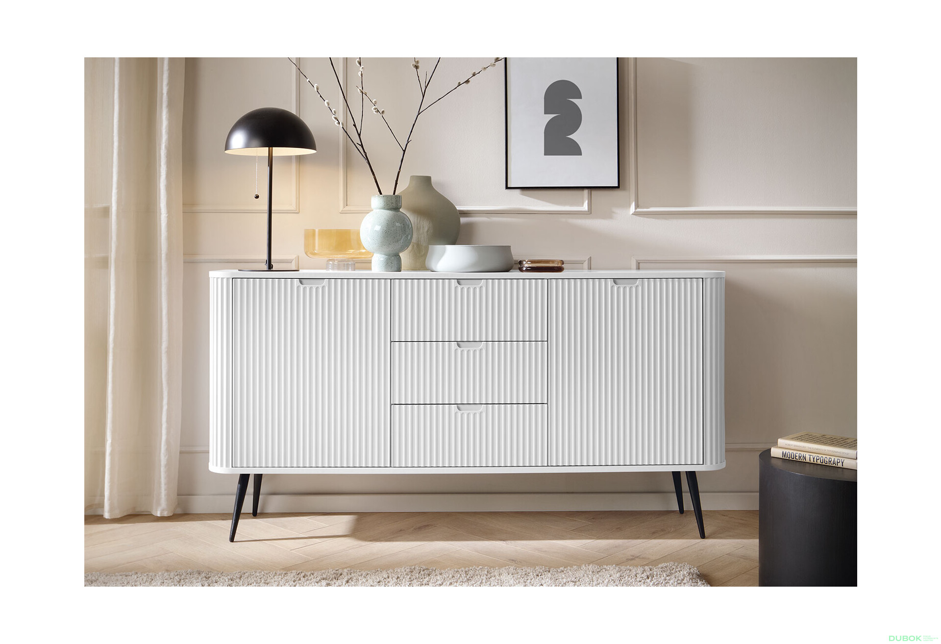 Komoda KSZ-168 biela, čierne nohy Zova - Fotografia 5 Fotografia 5 - Komoda KSZ-168 biela, čierne nohy Zova