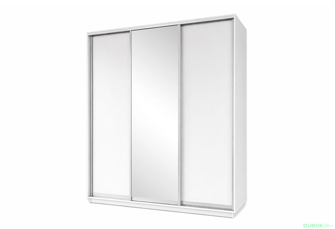 Skriňa s posuvnými dverami 2200x2500x600 2DTD zrkadlo nymphaea alba, profil strieborný