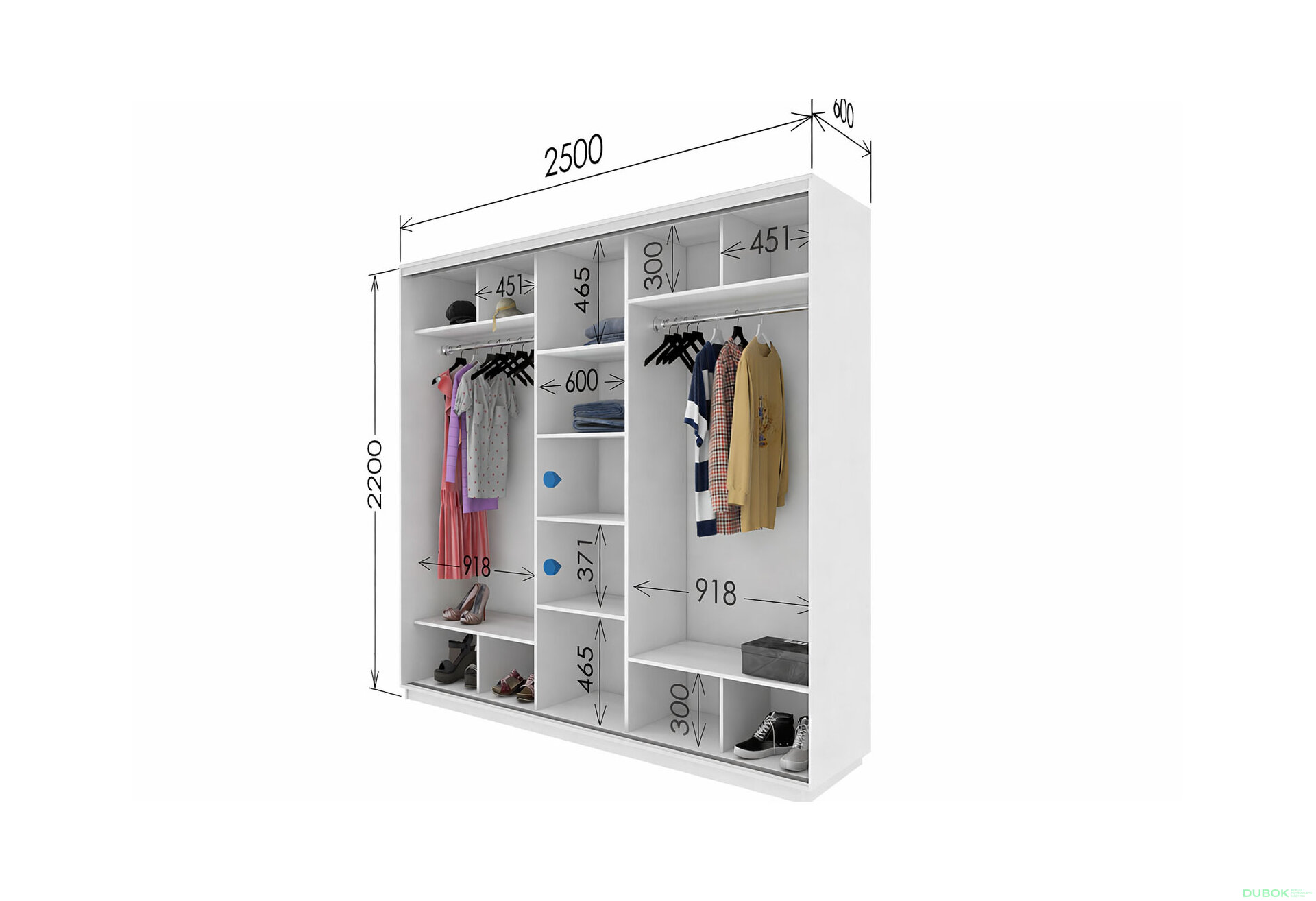 Fotografia 4 - Skriňa s posuvnými dverami 2200x2500x600 2DTD zrkadlo nymphaea alba, profil strieborný