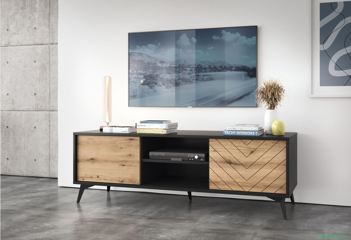 Fotografia 3 - TV stolík 154 evoke dub / čierna Diamond