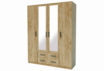 Skriňa štvordverová so zásuvkami Simple 160 cm Dub kraft zlatý