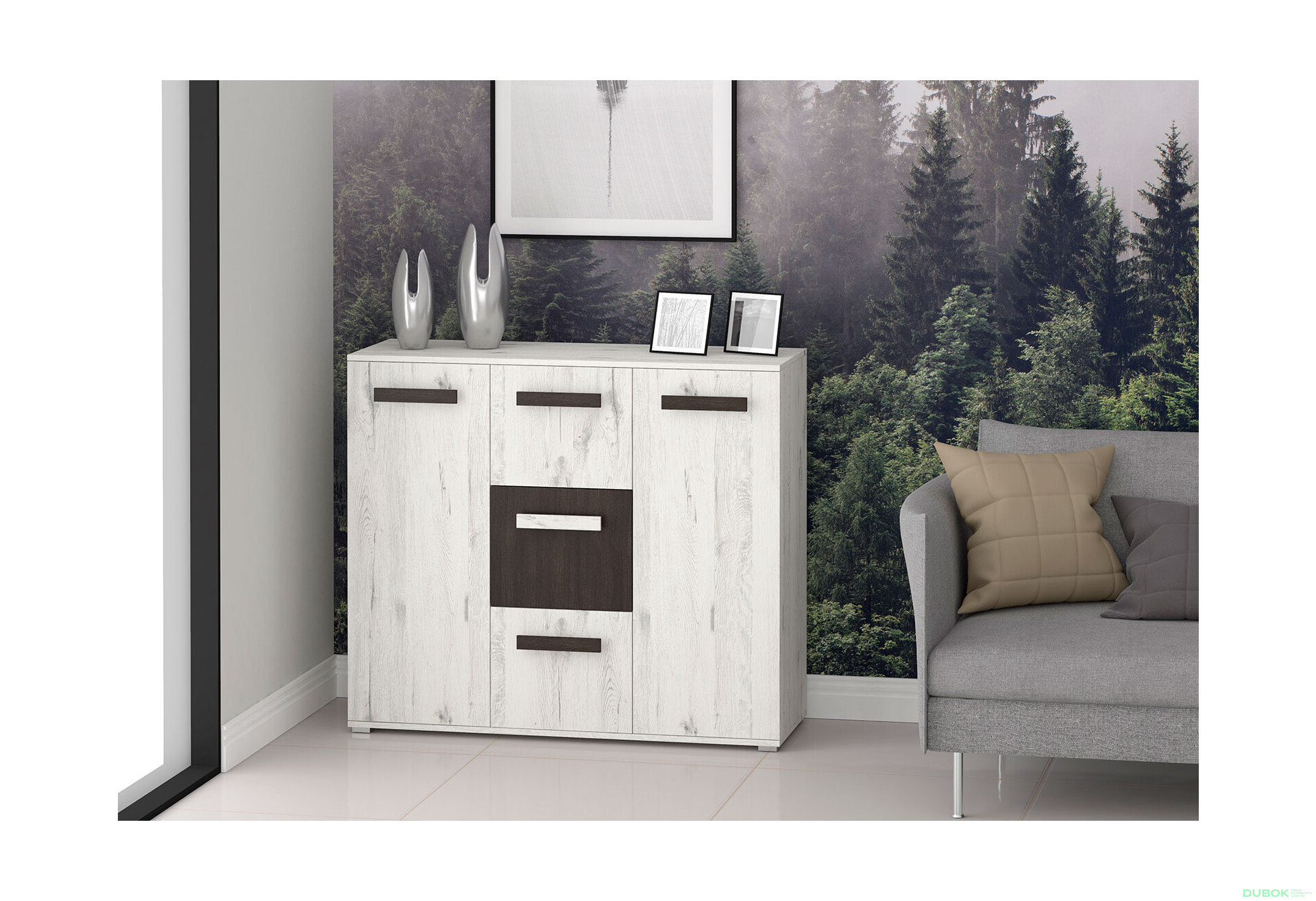 Fotografia 3 - Komoda Viva dub craft biely