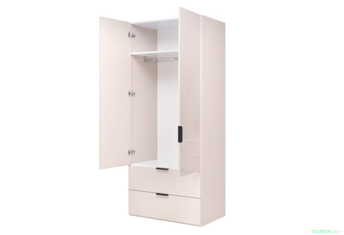 Fotografia 2 - Skriňa 2dv 2šx Bez zrkadiel kašmírový lesk Lori