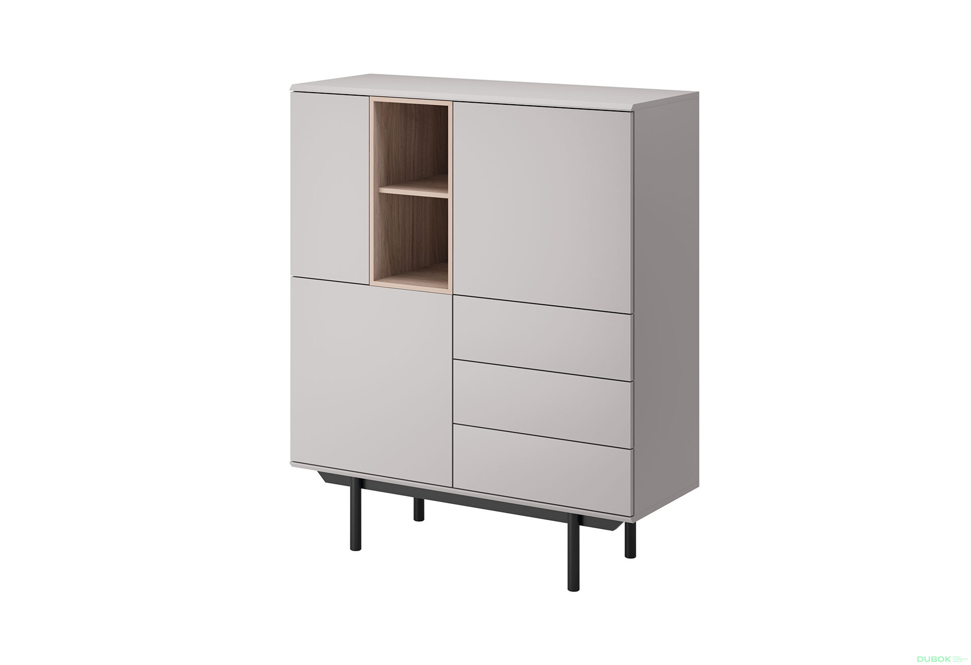 Fotografia 1 - Komoda IK100 sivá / jackson hickory Inox
