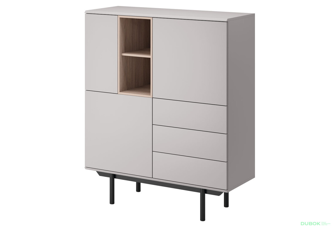 Komoda IK100 sivá / jackson hickory Inox