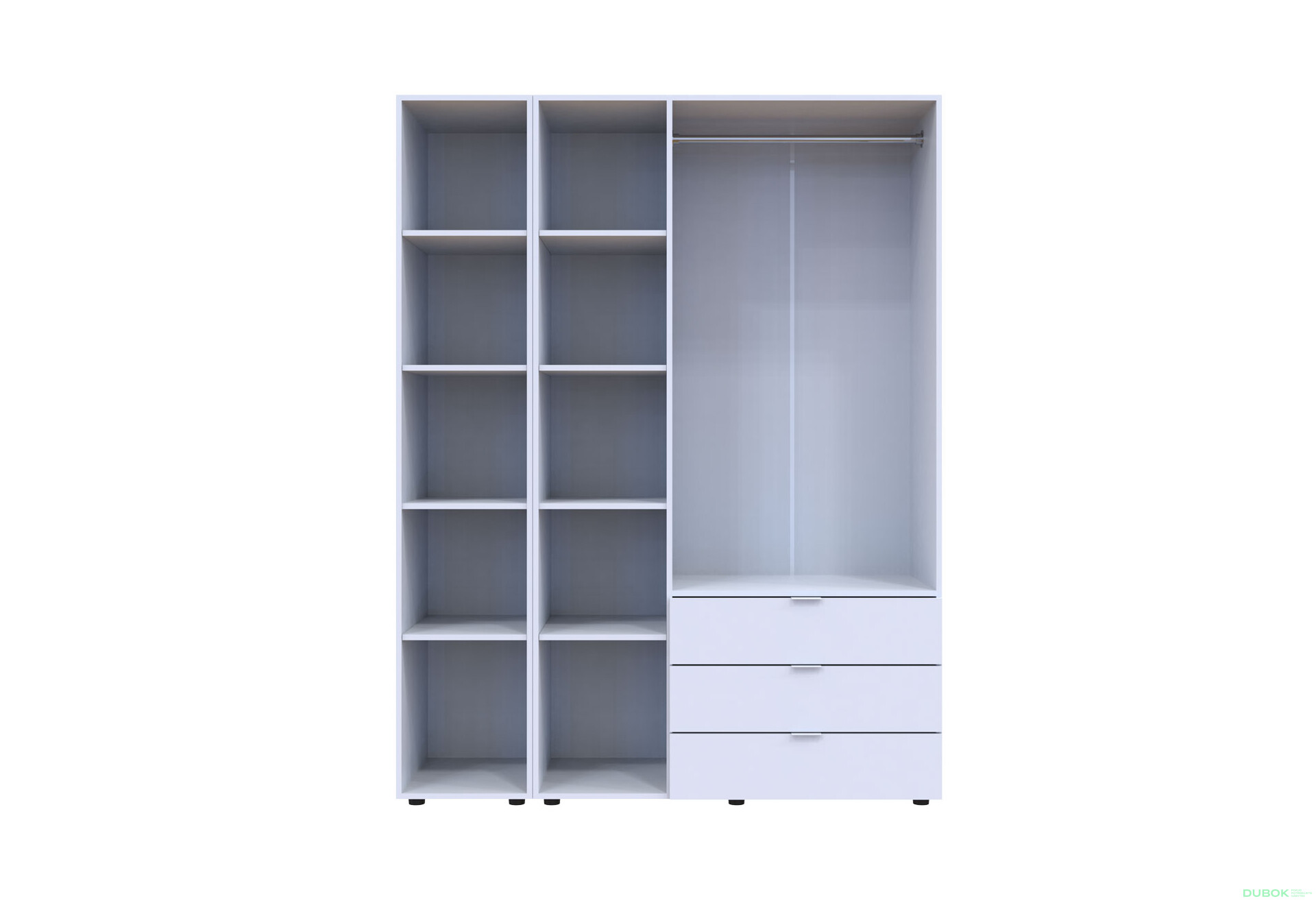Skriňa štvordverová so zrkadlom Gelar 155.2 cm Biela - Fotografia 6 Fotografia 6 - Skriňa štvordverová so zrkadlom Gelar 155.2 cm Biela