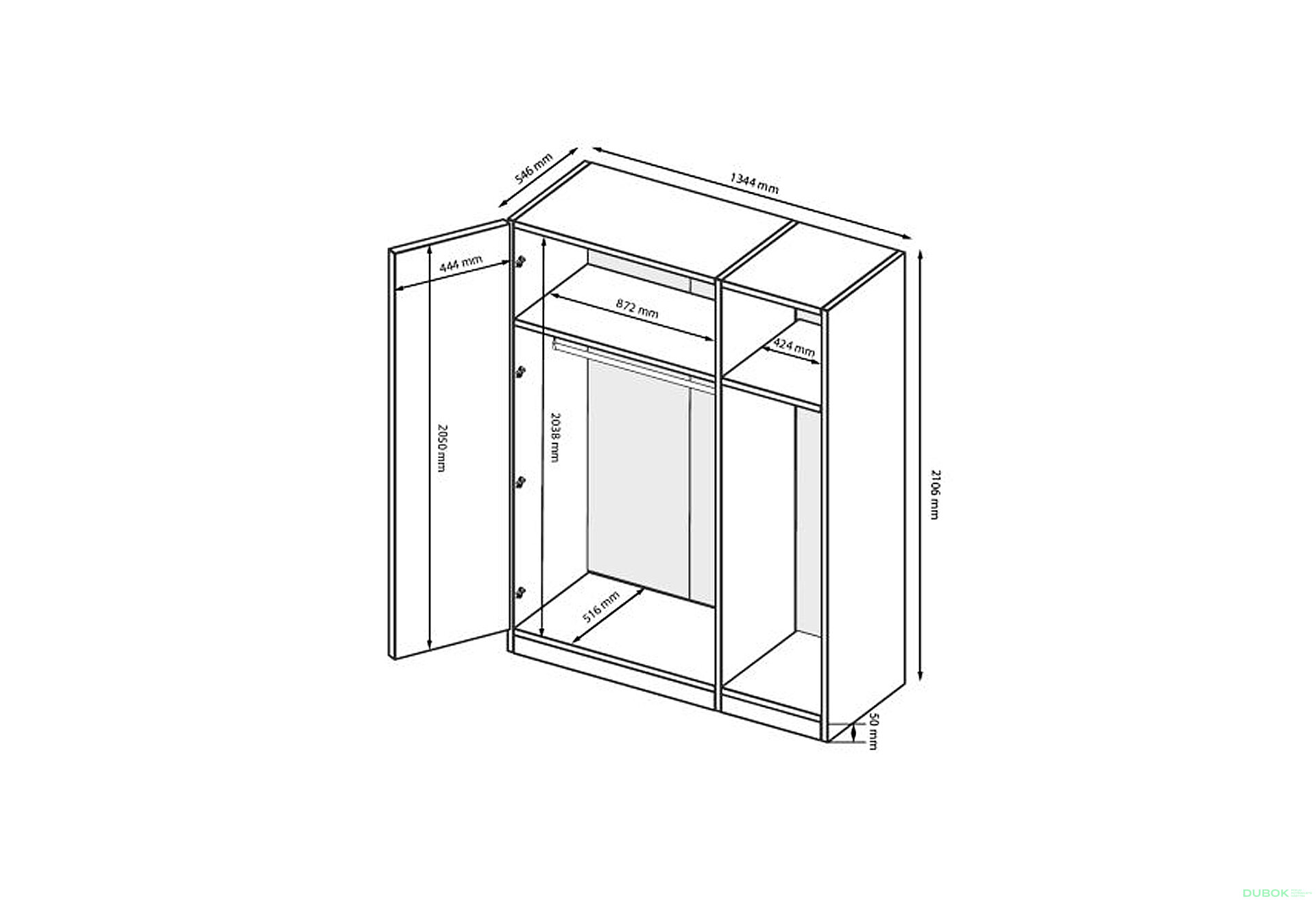 Fotografia 4 - Skriňa 3D so zrkadlom, biely lesk Mila