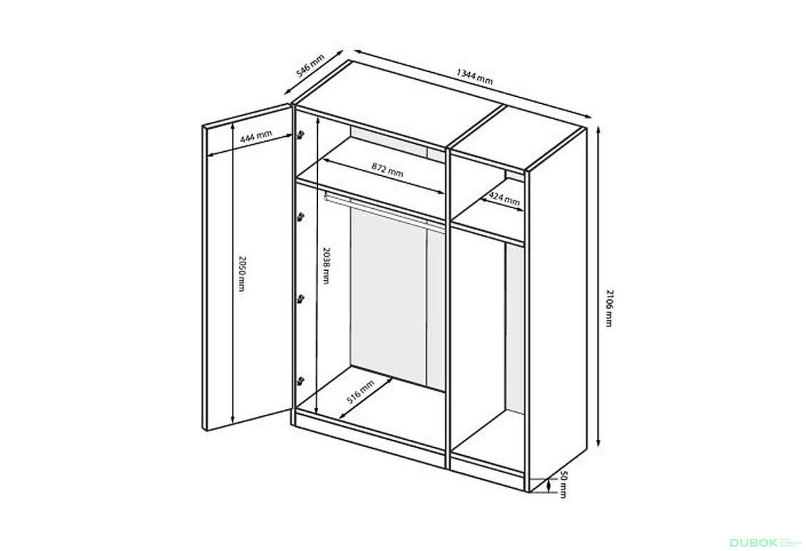 Fotografia 4 - Skriňa 3D so zrkadlom, biely lesk Mila