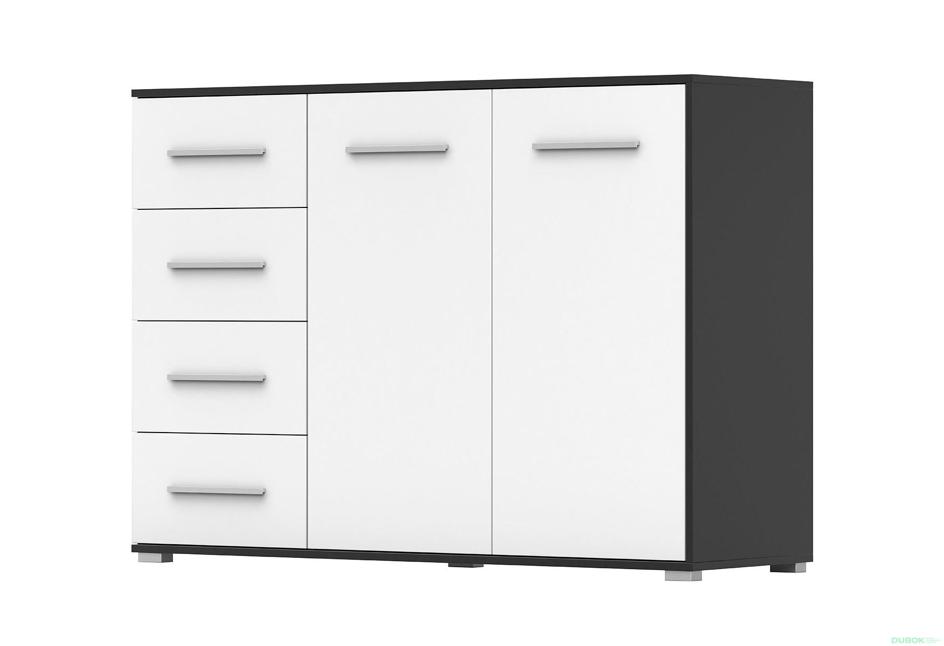 Fotografia 1 - Komoda Frida 01 135 2D4S čierny / biely