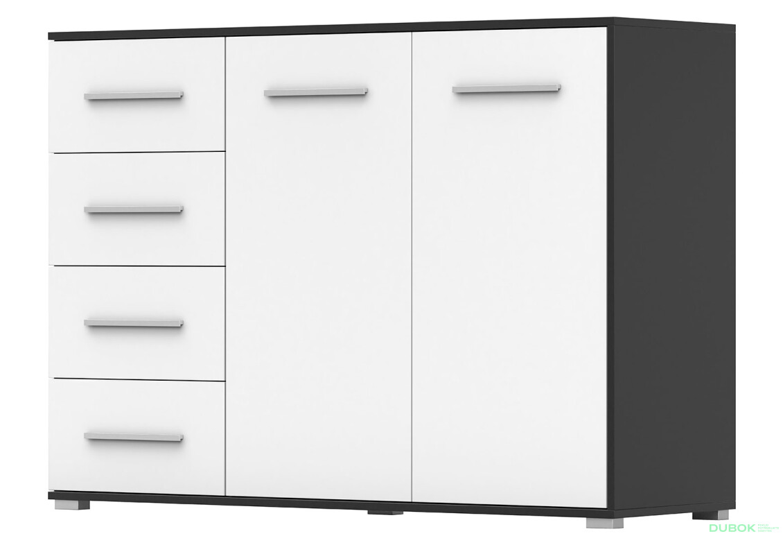 Komoda Frida 01 135 2D4S čierny / biely