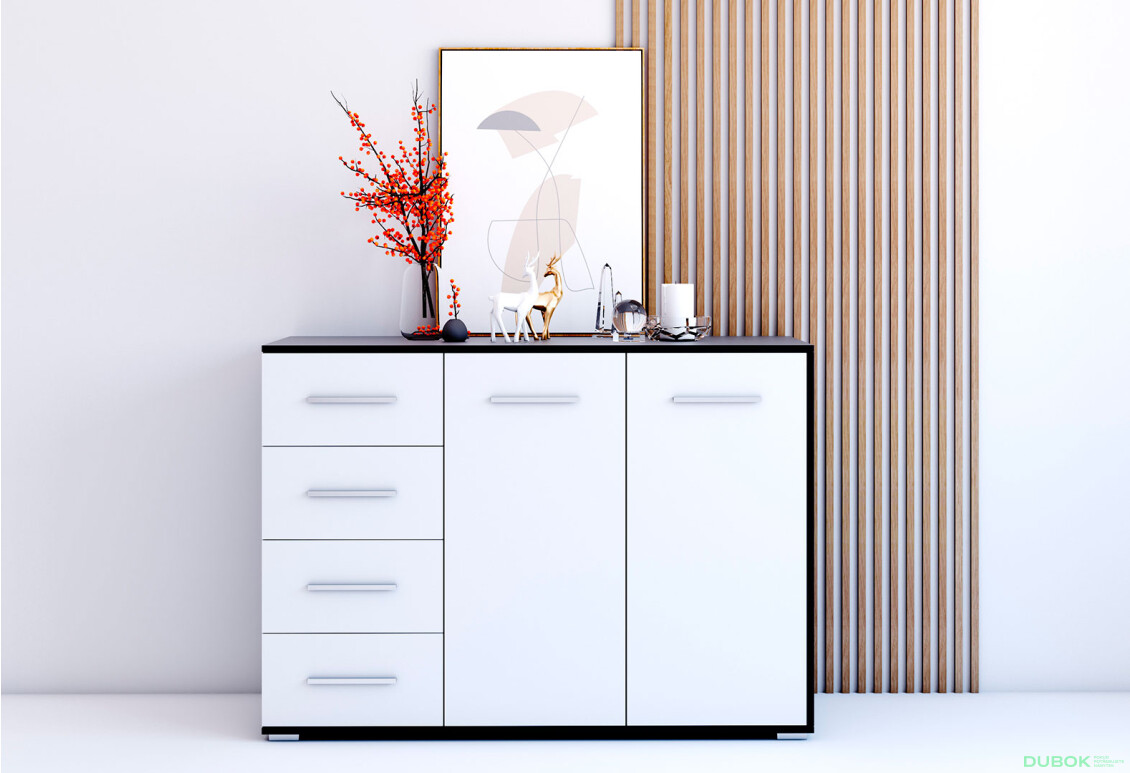 Fotografia 9 - Komoda Frida 01 135 2D4S čierny / biely