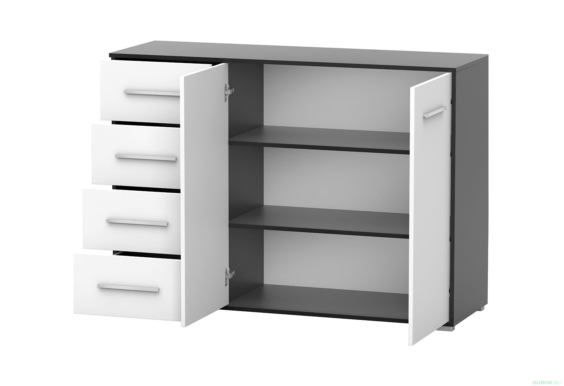 Fotografia 7 - Komoda Frida 01 135 2D4S čierny / biely