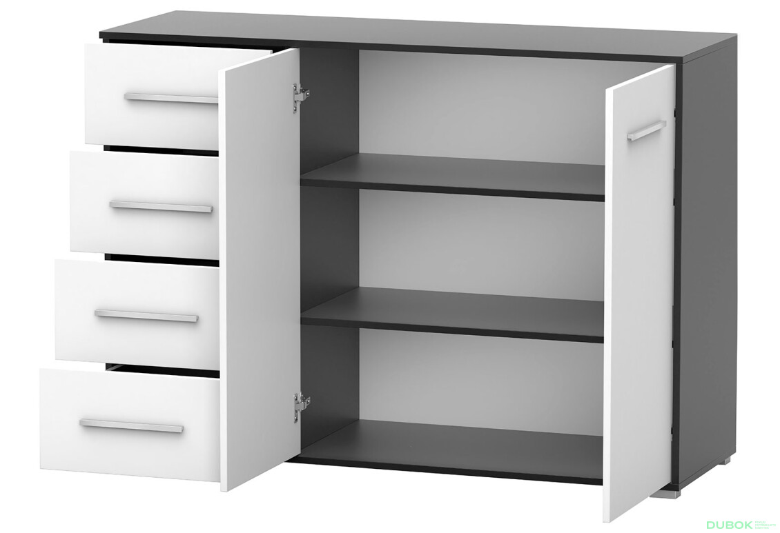 Fotografia 7 - Komoda Frida 01 135 2D4S čierny / biely