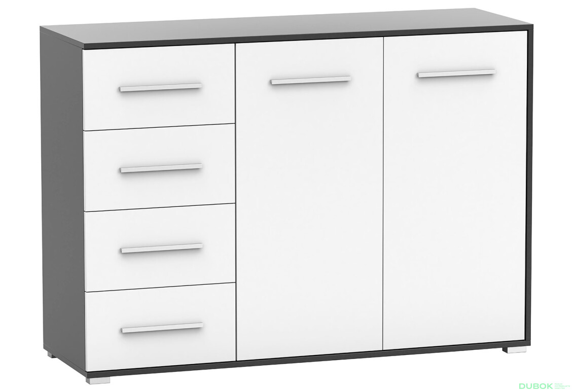 Fotografia 5 - Komoda Frida 01 135 2D4S čierny / biely