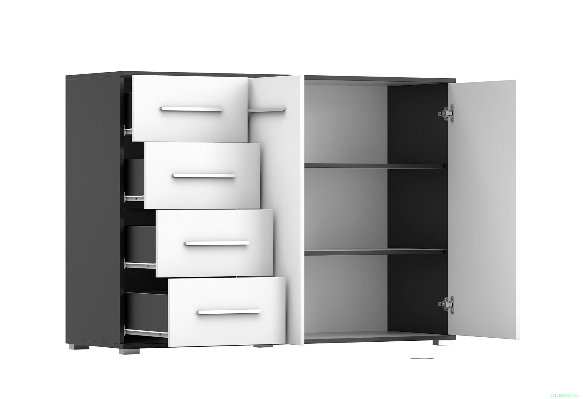 Fotografia 6 - Komoda Frida 01 135 2D4S čierny / biely