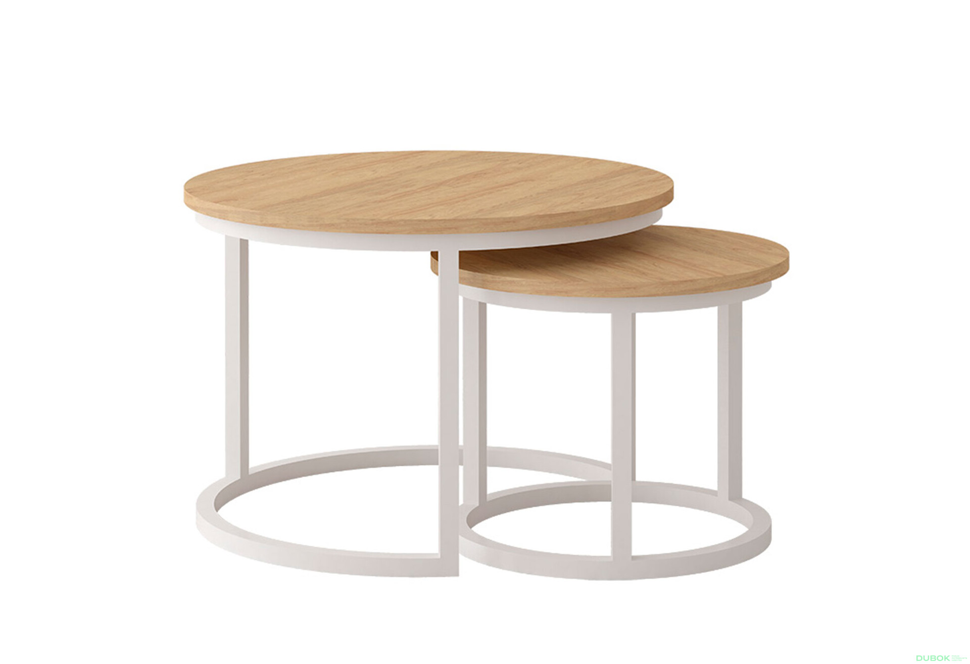 Fotografia 1 - Konferenčný stolík Toronto 50x42 + 70x46 biely / dub hickory